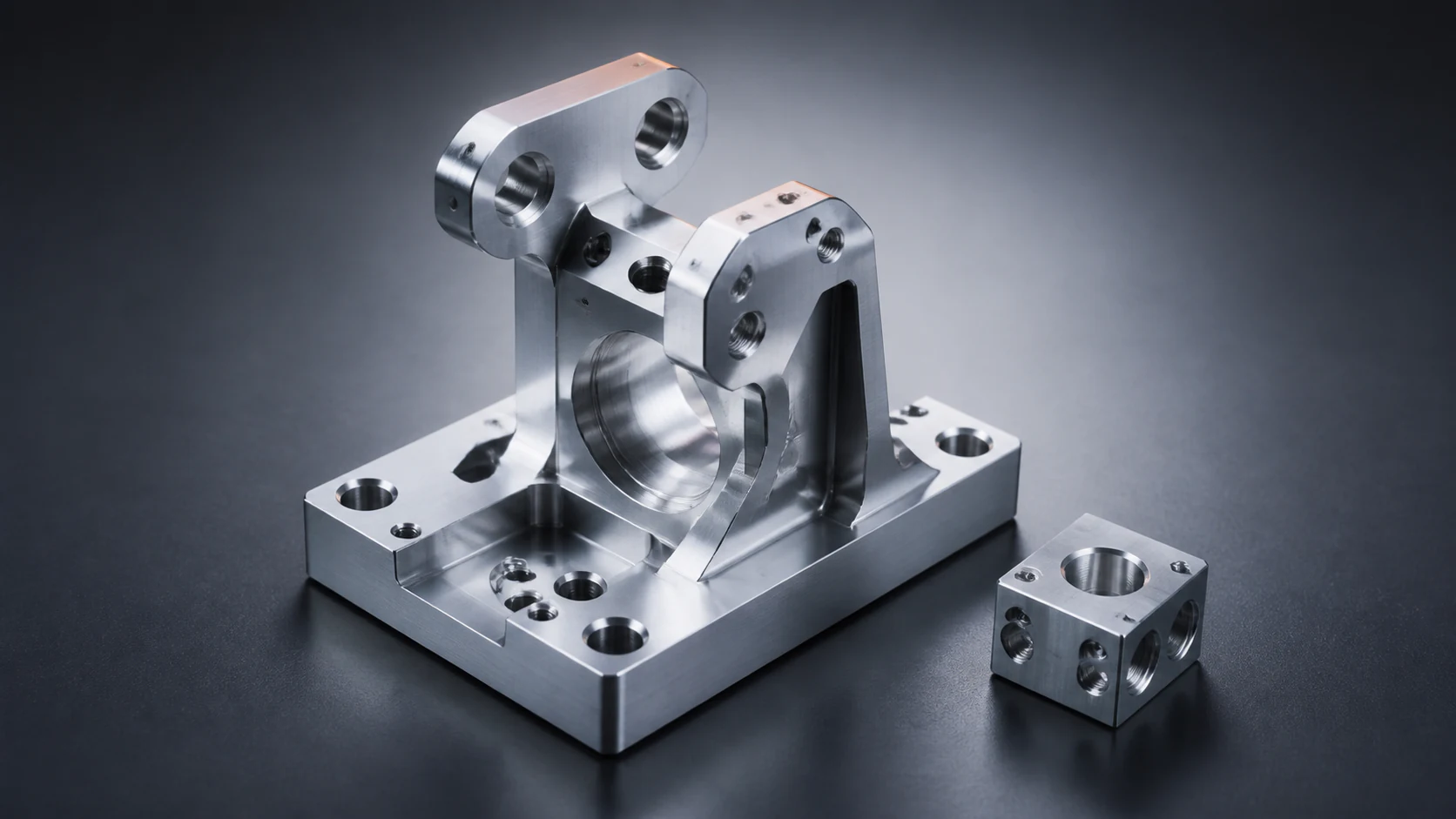 Representative 7075 aluminum automation bracket and precision fixture block