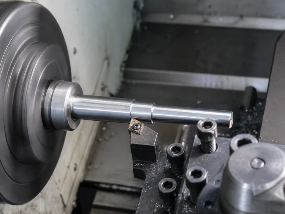 Representative turning of a slender metal shaft