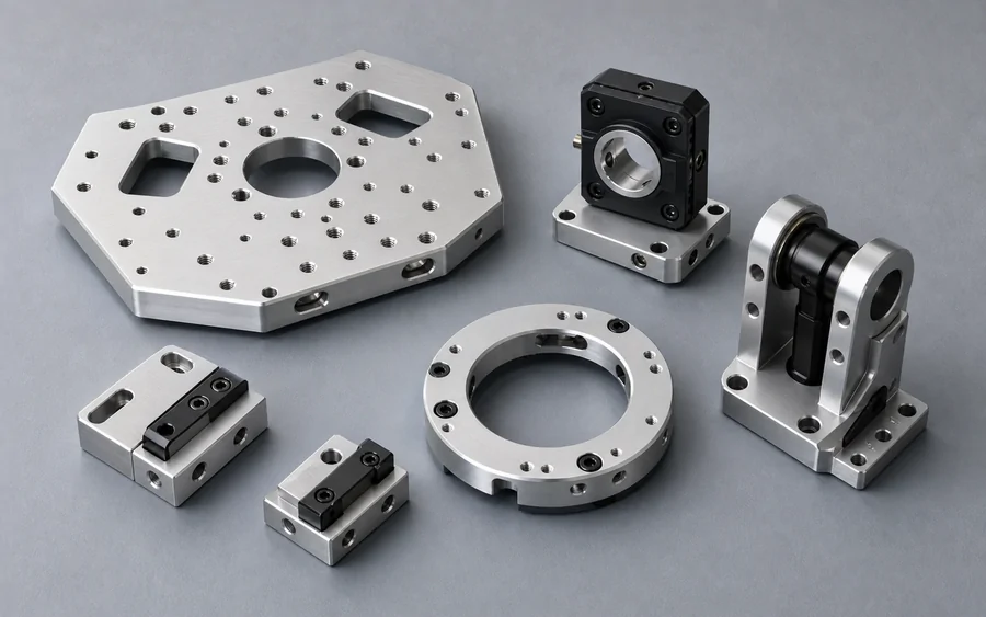 Machined adapter plates, bearing supports and motor mounting components