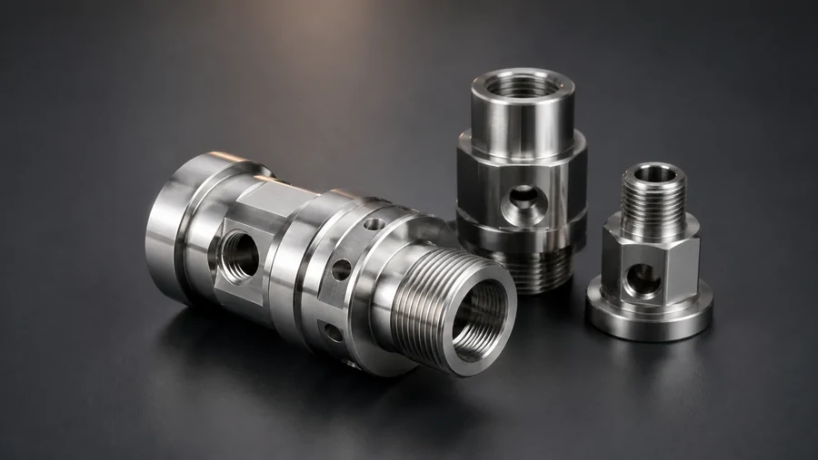 Metal sleeves and cylindrical parts with threaded and stepped features