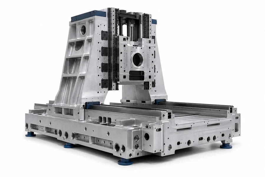 Machined tooling blocks with bores and interconnected features