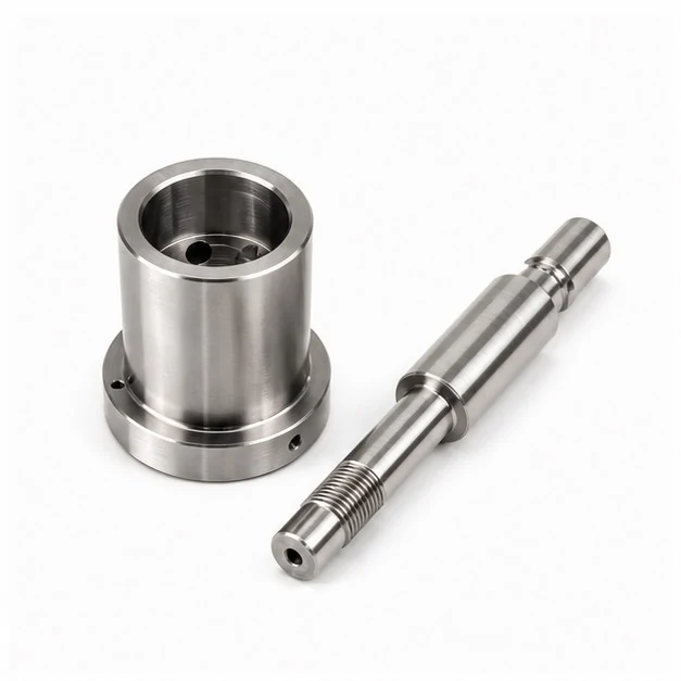 Stainless steel turned sleeve and stepped shaft