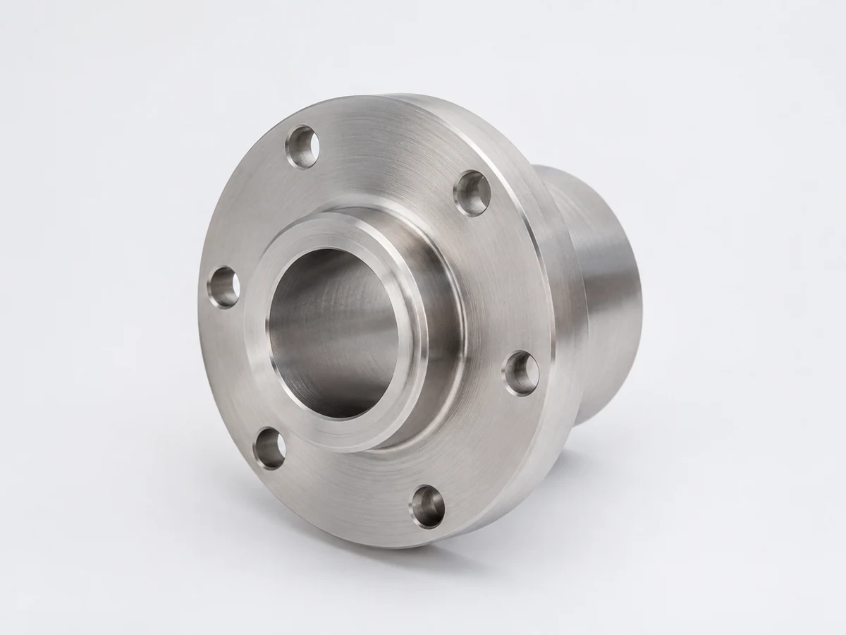 Illustrative stainless steel flanged component for passivation review