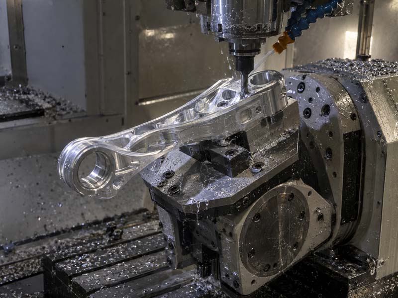 4-axis CNC milling of an aluminum linkage