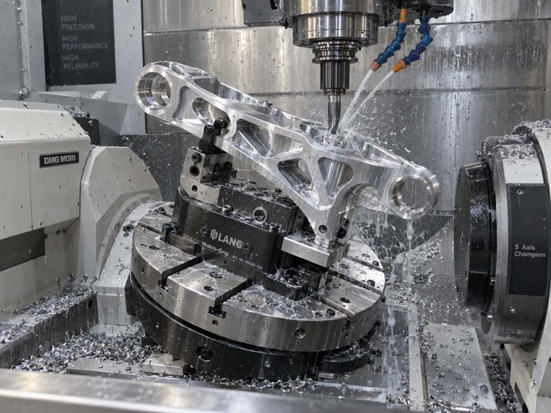 Aluminum truss arm during five-axis milling